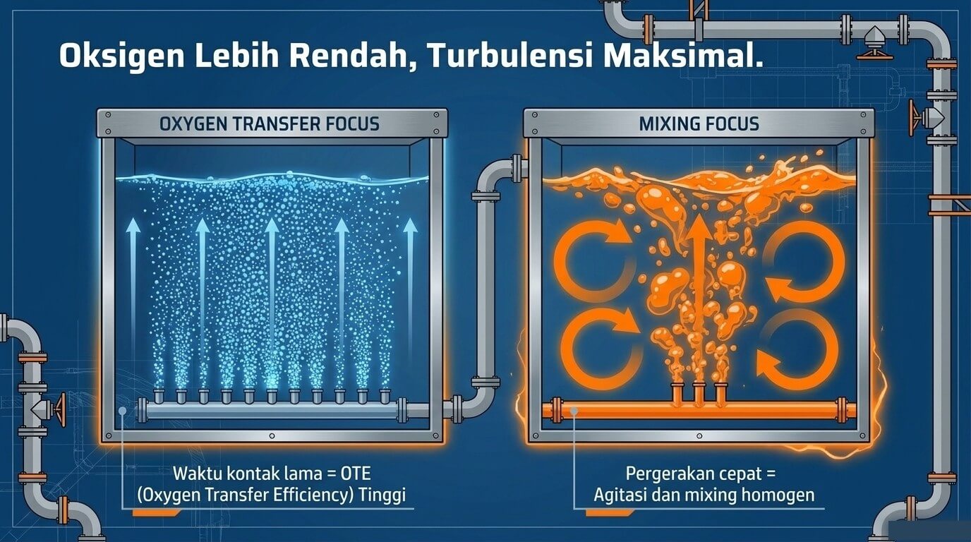 coarse bubble diffuser - cara kerja