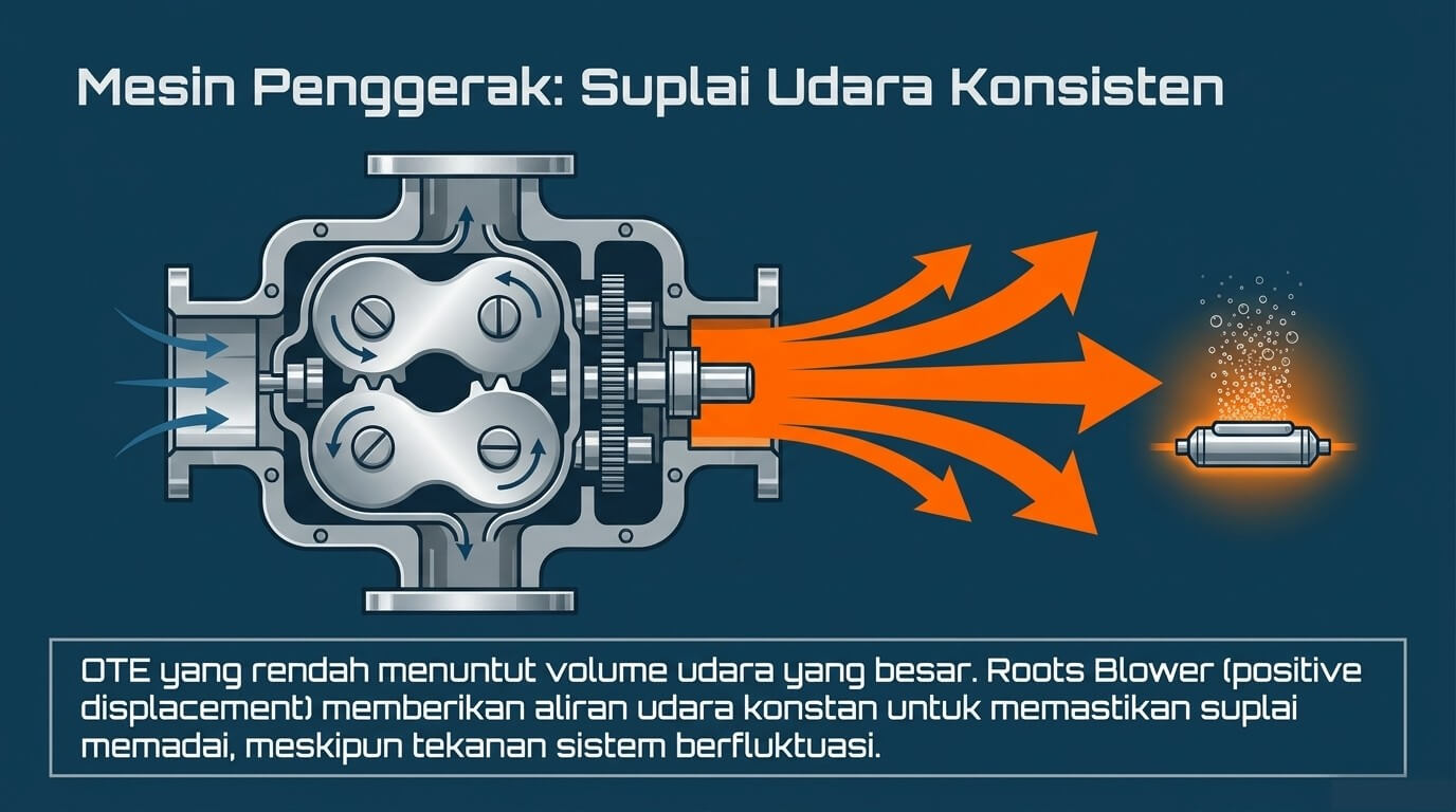 coarse bubble diffuser - peran di sistem blower