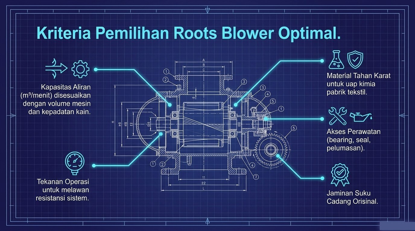 dyeing - kriteria pemilihan blower