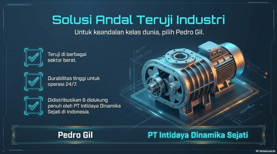 cari roots blower pilih Pedro Gil dari Intidaya Dinamika Sejati